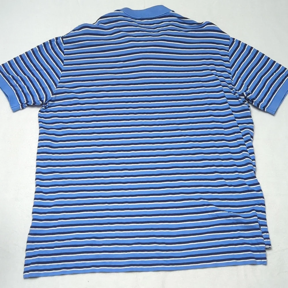 Polo Ralph Lauren Navy and Light Blue Striped Polo‎ Mens Size XL